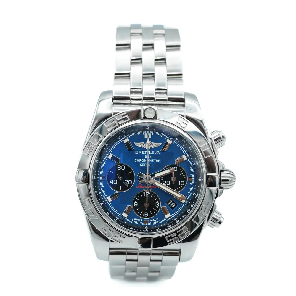 Breitling A011C89PA Chronomat 44 mm Blue Dial Stainless Steel Bracelet Complete Set 2012