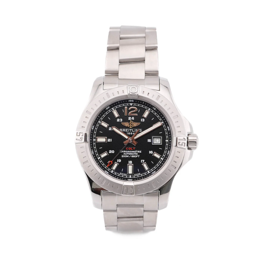 Breitling A1738811 Colt Automatic 44 mm Black Dial Stainless Steel Bracelet Complete Set 2016