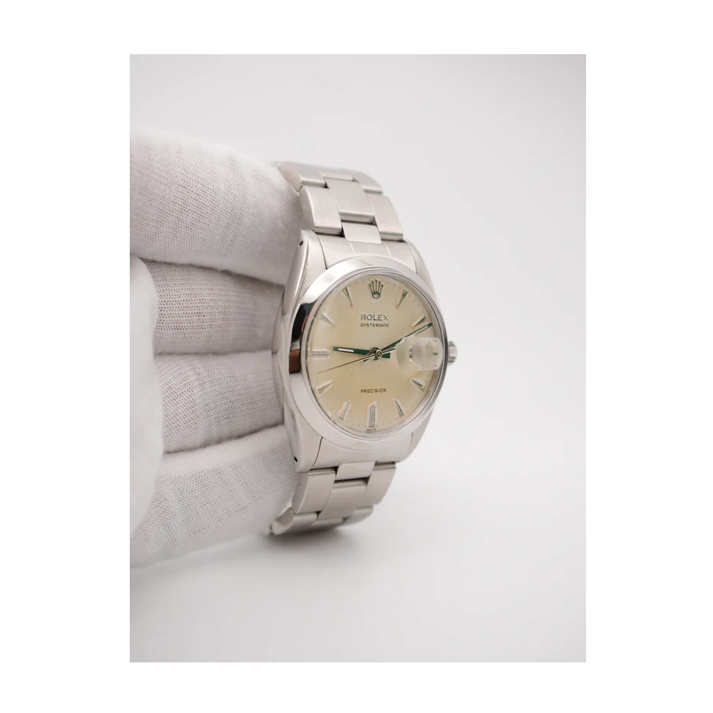 Rolex 6694 Oyster Date 34 mm Smooth Bezel White Index Dial Oyster Bracelet Stainless Steel 1962