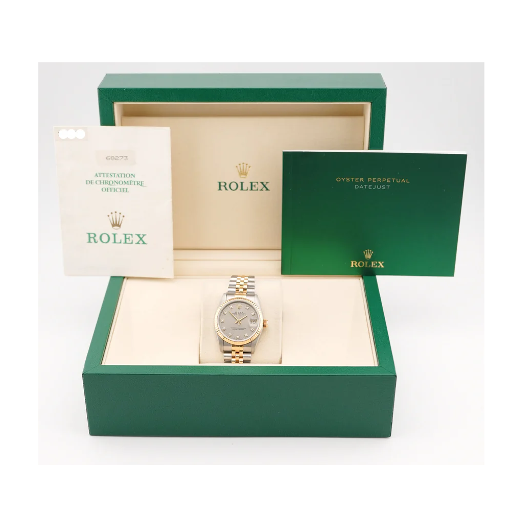 Rolex 68273 Datejust 31 mm 18k Yellow Gold Jubilee Dial Jubilee Bracelet Complete Set 1993
